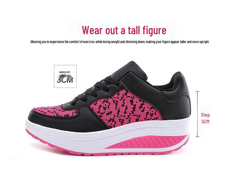 2023 Plus Size Women's Leather Sneakers: Autumn/Winter Thick-Soled Casual Rocking Platform Shoes