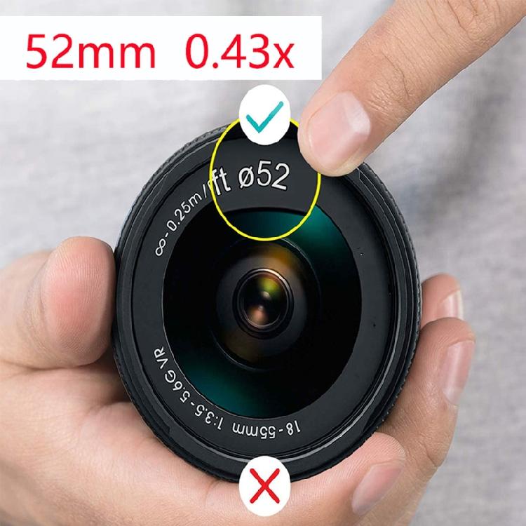 49/52/55/58mm Professional Wide Angle Lens Macro Portion 0.43x for Photography