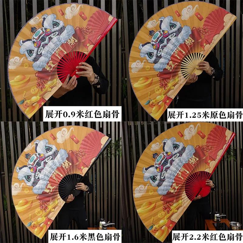 Big Hanging Fan Suitable for Background Fashion Chinese Style Peking Opera Huadan Restaurant Bar Stage Decorative Painting Retro