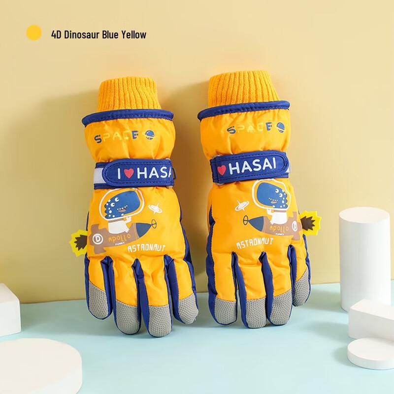 Tingbai Kids Winter Cartoon Ski Gloves