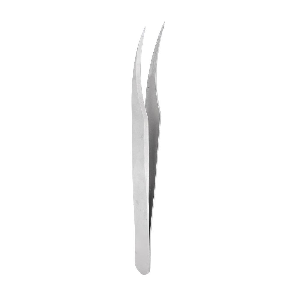 Stainless Steel Curved Tip Nail Art Tweezers Precision Cosmetic Tweezers For Lash Extensions