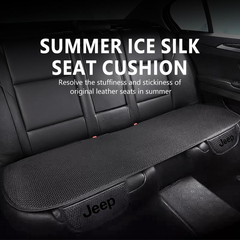 For Jeep Front Rear Car Seat Cushion Summer Ice Silk Mesh Cooling Seat Pad Cherokee Patriot Liberty Wrangler JK JL Commander