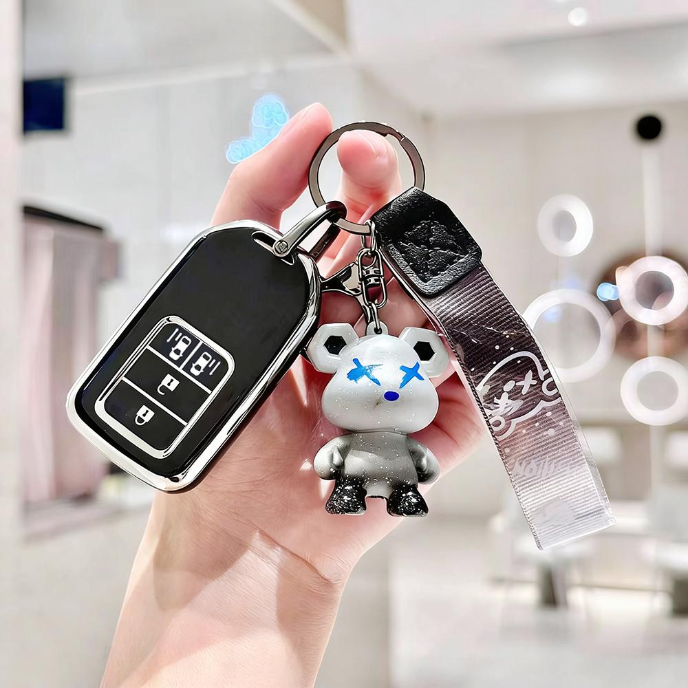 TPU Car Remote Key Case Cover for Honda Vezel City Civic Jazz BRV BR-V HRV Protector Shell Fob Keychain Auto Accessories