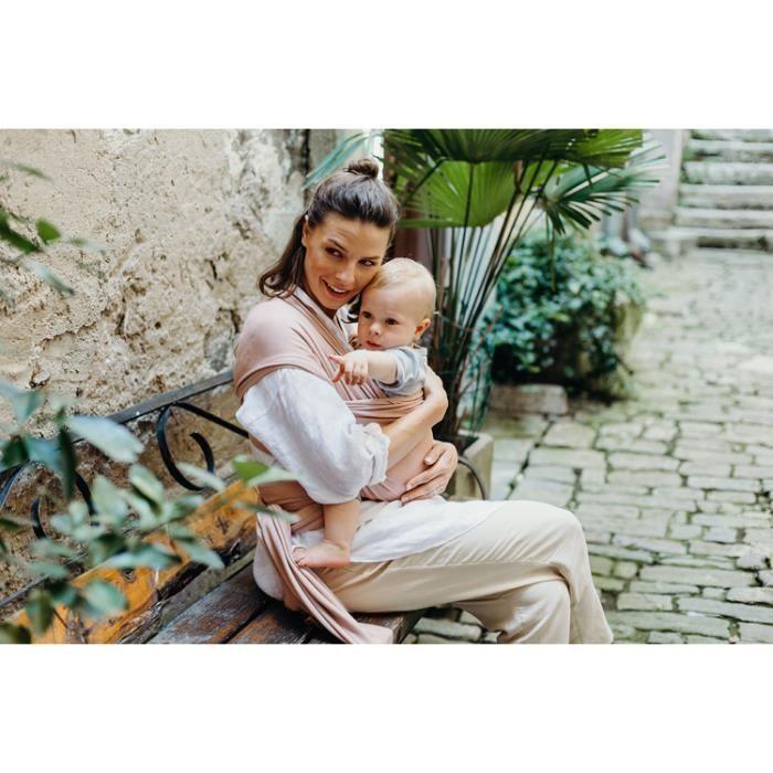 Echarpe de portage extensible boba wrap bambou bloom - boba - pour bébé - plusieurs positions de portage