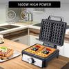 Gaufrier 1600W 2 Tranches Température Réglable Électrique Petit-Déjeuner Gaufre Belge Plaques en Fer Anti-adhésif pour Gâteau aux Œufs