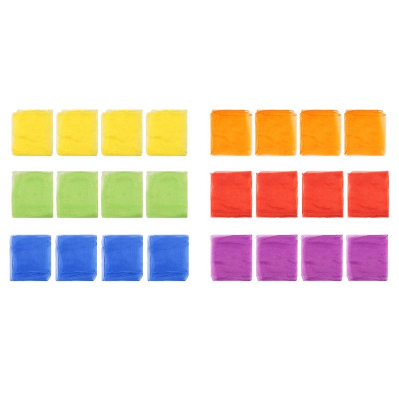 A71Z 24 szt. Chusty do żonglowania dla dzieci, Chusty do tańca i muzyki, Chusty do ruchu, Chusty rytmiczne dla dzieci, Ruch