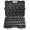 VEVOR 3/8" & 1/2" Drive Impact Socket Set, 59PCS Socket Set SAE 5/16" To 1-1/4" and Metric 6-32mm