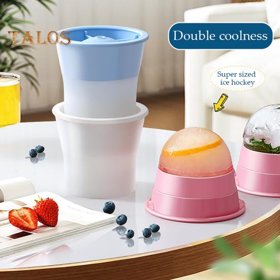 6Pcs Ice Tray Silicone Sphere Ice Mold Maker Food Grade Easy Release Ice Cube Mold with Lids Stackable Spherical Ice Makers