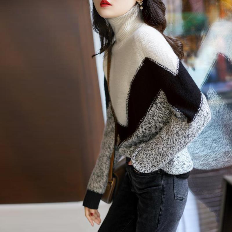 Autumn Turtleneck Base Sweater for Women Winter New Long Sleeve Casual Pullover Knitwears Tops Office Lady Elegant Slim Soft Knitted Sweaters 25306