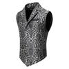 Men's Paisley Gothic Vest Victorian Steampunk Waistcoat with Notched Lapel for Tuxedo Formal Events Themed Weddings