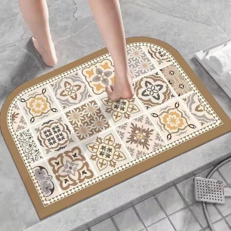 Bathroom Diatom Mud Mat Toilet, Entrance Door, Toilet Cartoon Non-slip Foot Pad Cushion