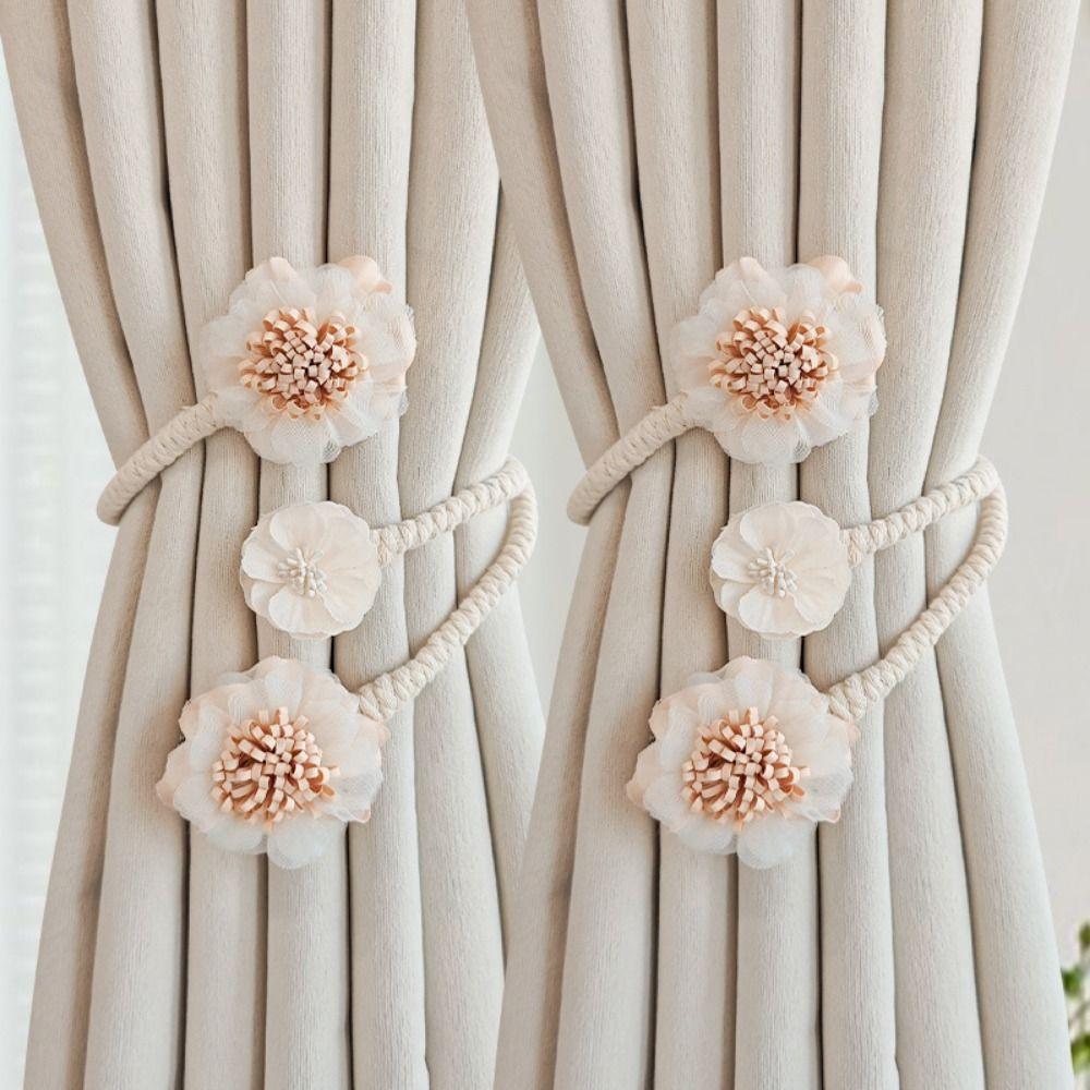 Punch-free Flower Curtain Tie Easy to Install Curtain Straps Curtain Tieback  Living Room