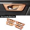 For Honda CR~V 2017~2022 Peach Wood Inner Door Handle Bowl Frame Cover Trim 4x