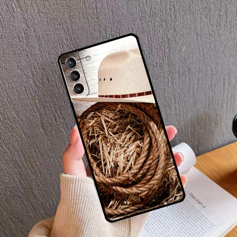 Cowboy Cowgirl Boots Hat Phone Case For Samsung Galaxy S25 S26 Ultra S20 S21 S22 S23 S24 S10 Plus S24 FE S25 FE Cover