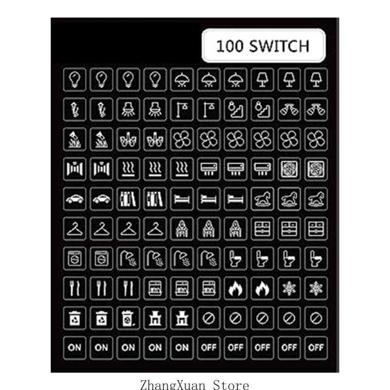 

100Pcs Light Switchs Label Sticker Switchs Panel Labels Switchs Panel Label Decal 3XUF белый