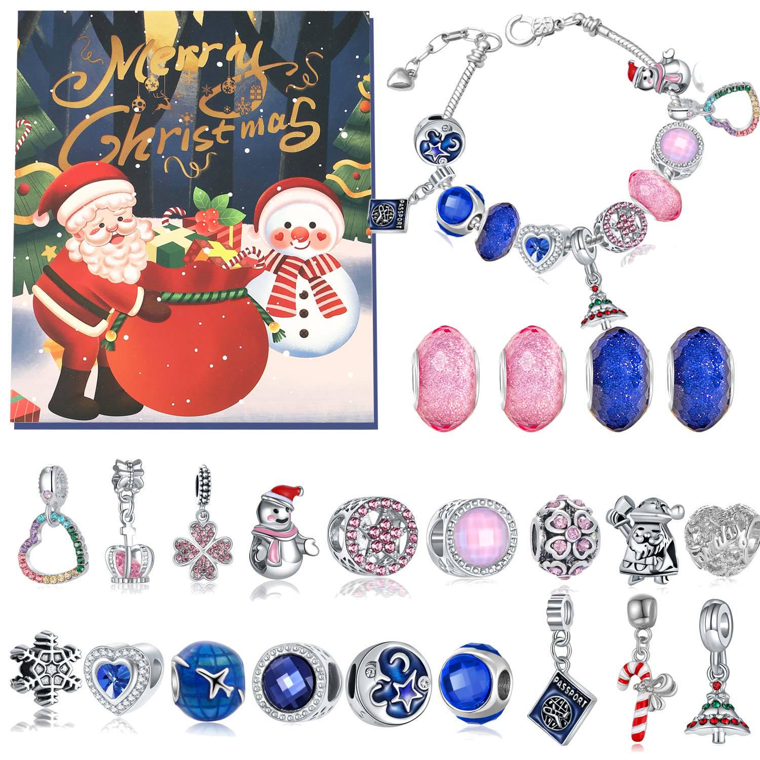 

Рождественский календарь-сюрприз: Сделай сам Ручная работа Бисероплетение Розово-голубые Женские Украшения Орнаменты Подарок Enamel Drip