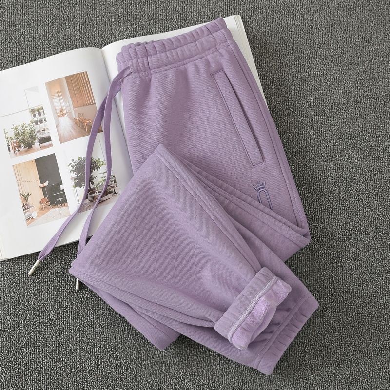 

Абрикосовые зимние утепленные женские спортивные штаны оверсайз Dark purple(Fleece-lined paragraph) L code pants