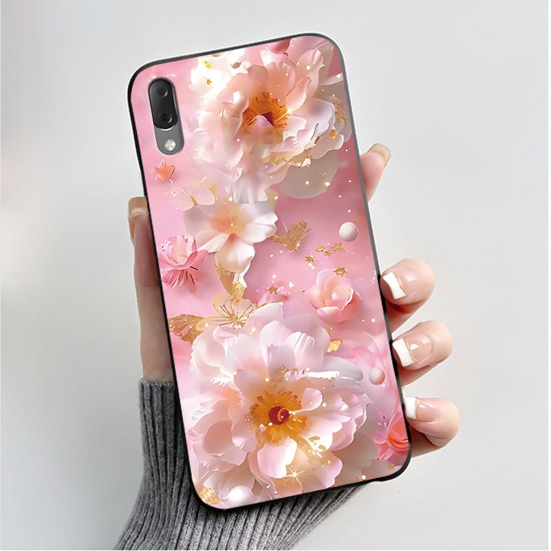 Hülle Für Sony Xperia L3 L 3 L3312 L4312 L4332 Handyhülle Luxus Mode Schmetterling Blumen Schwarzes Silikon Weiche Rückseite Abdeckung
