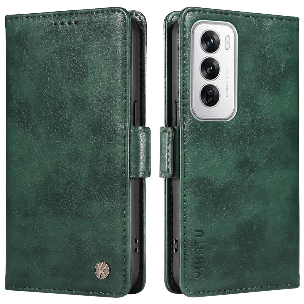 YIKATU YK-007 For Oppo Reno12 5G (Global) Phone Case Anti-Drop PU Leather Stand Wallet Cover