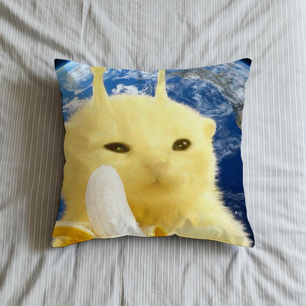 Cushion Cover Cute Earth Soft Case For Sofa Living Cat Room Home Comfortable Office Decor Space Protective Pillow Covers