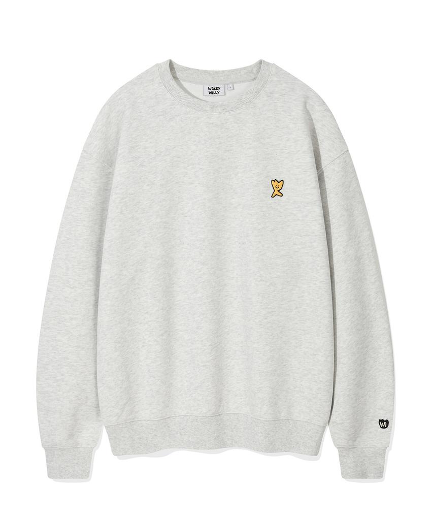 WACKY WILLY Signature Kiki Wappen Sweatshirt Light Gray