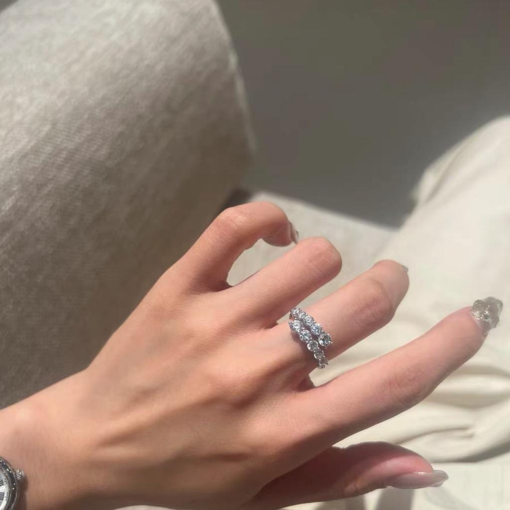 Silver Vacker Glänsande Sten Zirkon Ring För Kvinnor Förlovning Bröllop Hög Kvalitet Fint Smycke