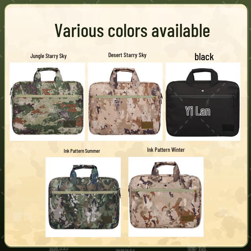 Yilan Water-Resistant Camouflage Laptop Briefcase