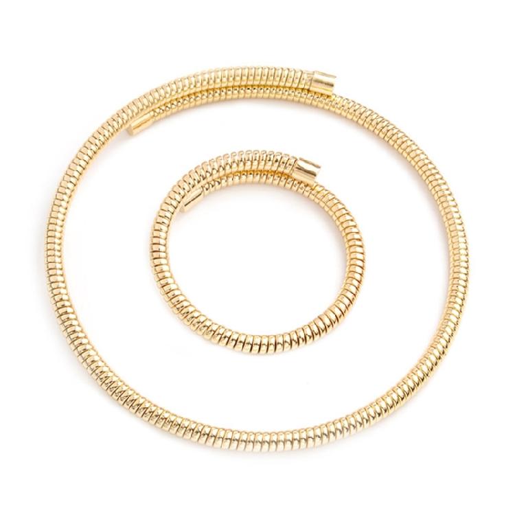 

2Pack Fashionable Cuff Bracelet Elastic Necklaces Wrist Accessory Alloy Material 1