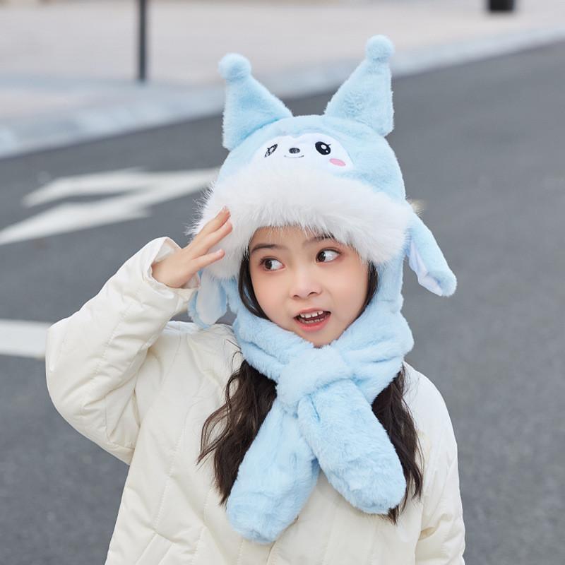 Kuromi Childrens Winter Hat With Moving Ears And Plush Ear Warmers For Outdoor Warmth