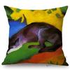 Expressionism Artwork Blue Horses Fox Cubism Animals Abstract Oil Painting Franz Marc Sofa Decorative Pillow Case Cushion Cover
