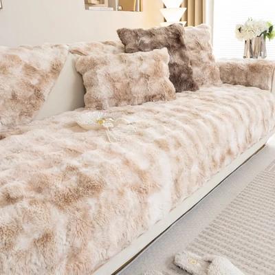 Plush Sofa Cover for Living Room Warm Winter Sofa Towel Universal Non-slip Sofa Mat Sofa Blanket Couch Cushion Thicken Rabbit