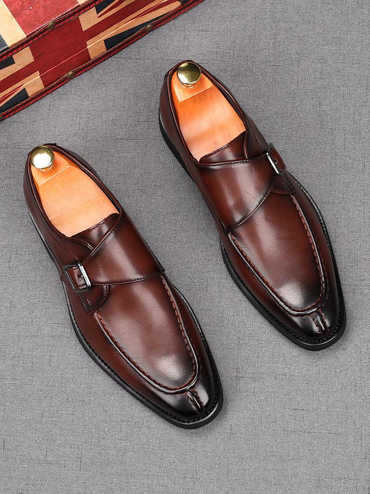 Moda Nuovo Designer Scarpe Basse da Uomo a Punta in Pelle Verniciata Mocassini con Cinturino Monk Scarpe da Ginnastica Uomo per Rientro a Casa Matrimonio