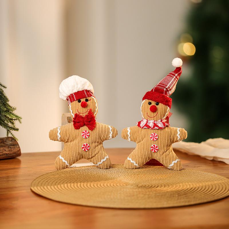 Creative Christmas Gingerbread Man Doll Pendant Holiday Cartoon Doll Pendant Christmas Tree Decoration Accessories Props
