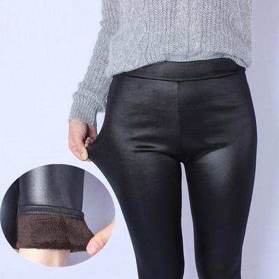 Pantaloni skinny XL-6XL in ecopelle Pantaloni caldi più leggings invernali da donna ispessimento in velluto di grandi dimensioni
