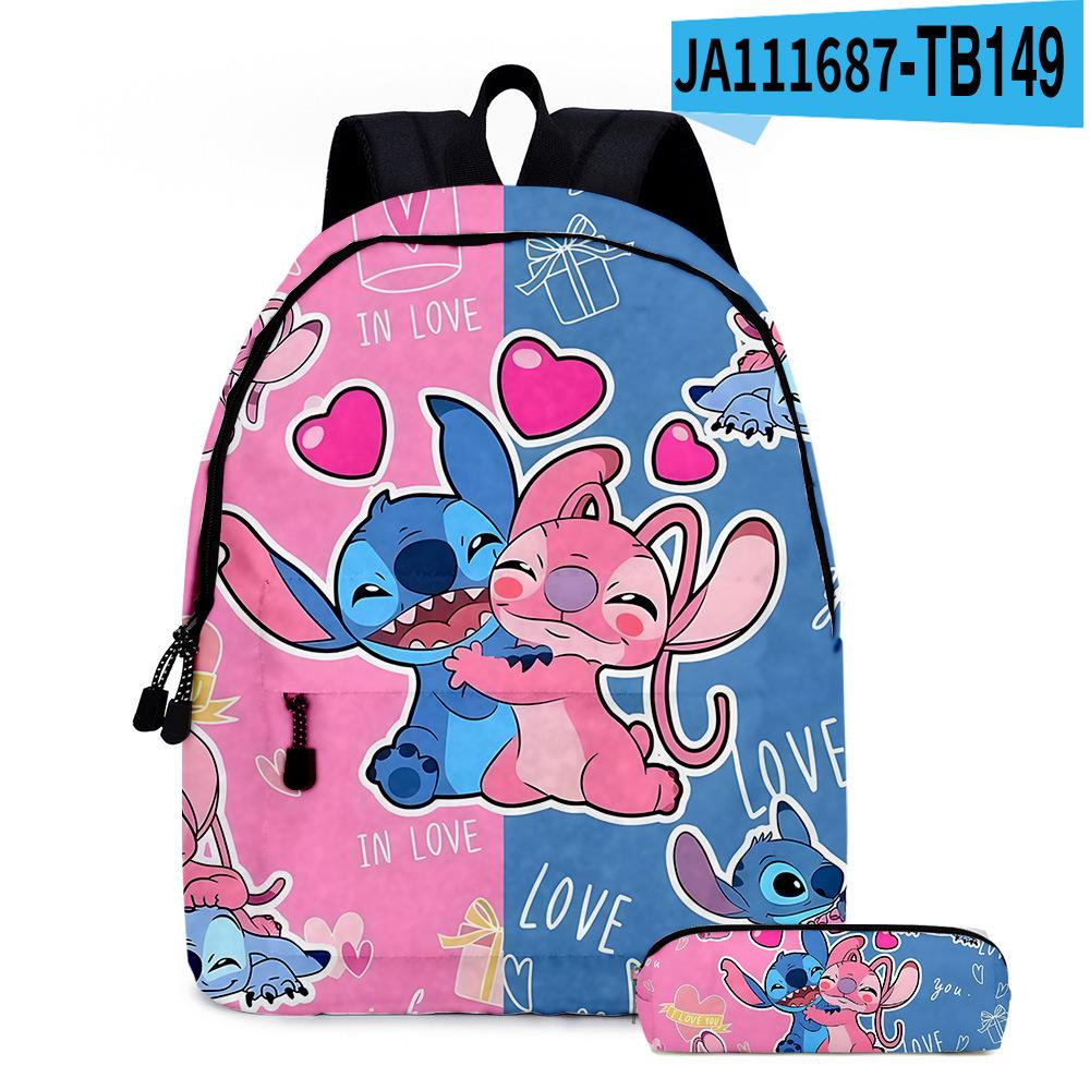 Stitc Cartoon Full Print Backpack Student Bag Pencil Case Two-Piece Set Children'S Backpack