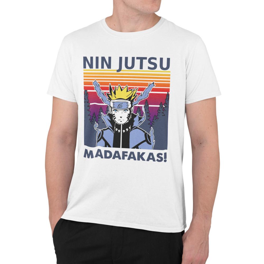

Pew Pew Matafaka Naruto Shirt Funny Retro Mens Cotton Cotton S