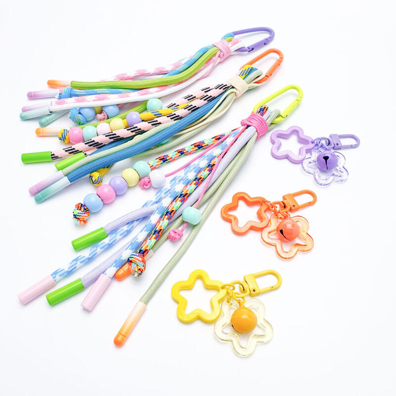 Camping Hook Carabiner Drop Charm Rope Strap Keyring Key Holder Purple