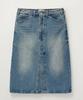 Seteo (W) Maradi Denim Midi Skirt Crinkle Washed Blue