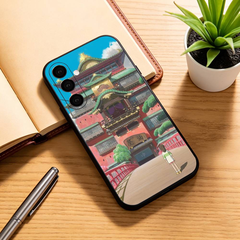 

Spirited Away C-Chihiro H-Haku Phone Case Black Silicone Soft For Samsung Galaxy A73,A72,A71,A70,A53,A52,A51 Samsung a21