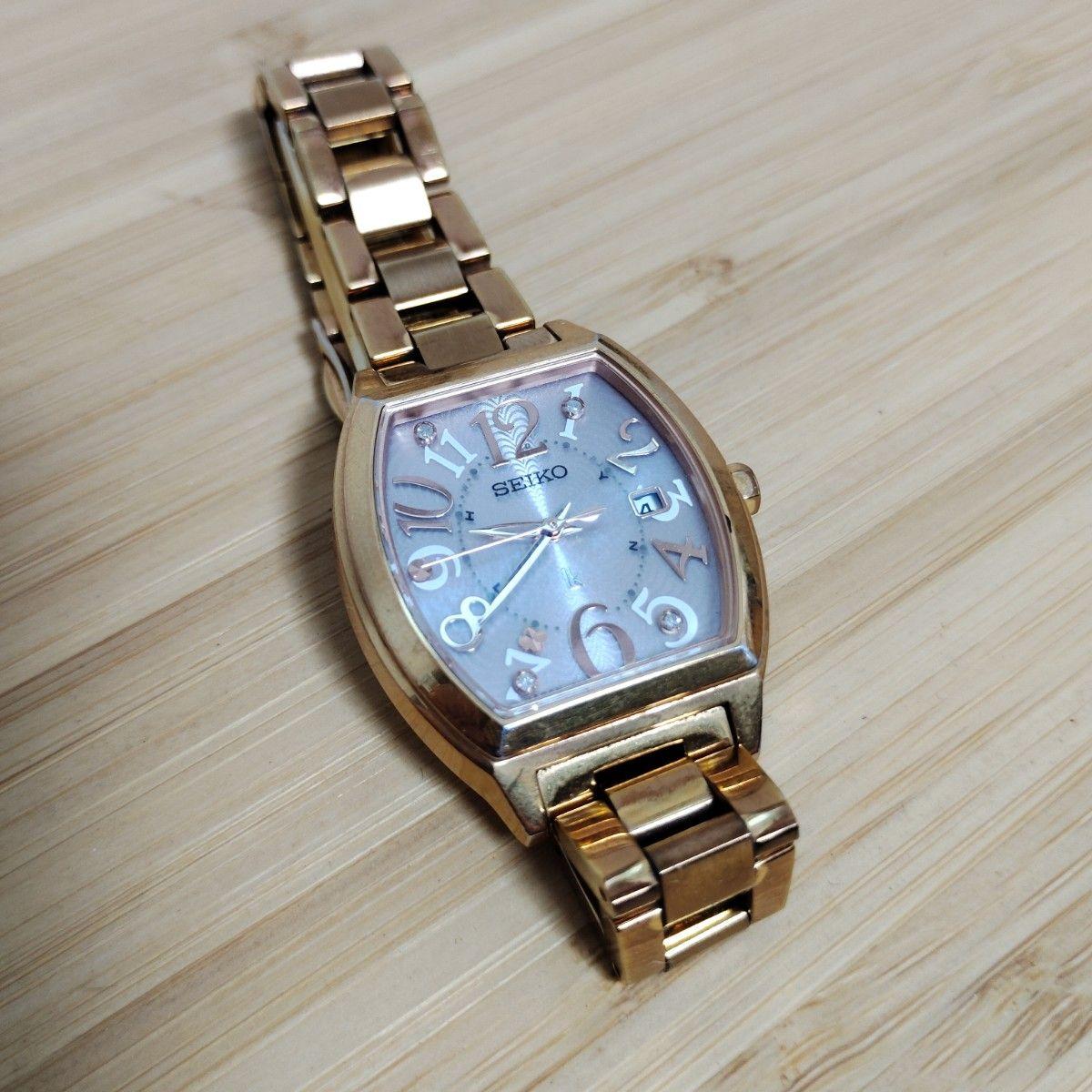 Used SSVW050 Rukia Radio Solar Seiko Watch Diamond Gold