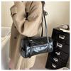 Vintage Solid Color Women Pu Shoulder Bags Large Capacity Ladies Handbags Versatile Belt Design Textured Female Crossbody Tote