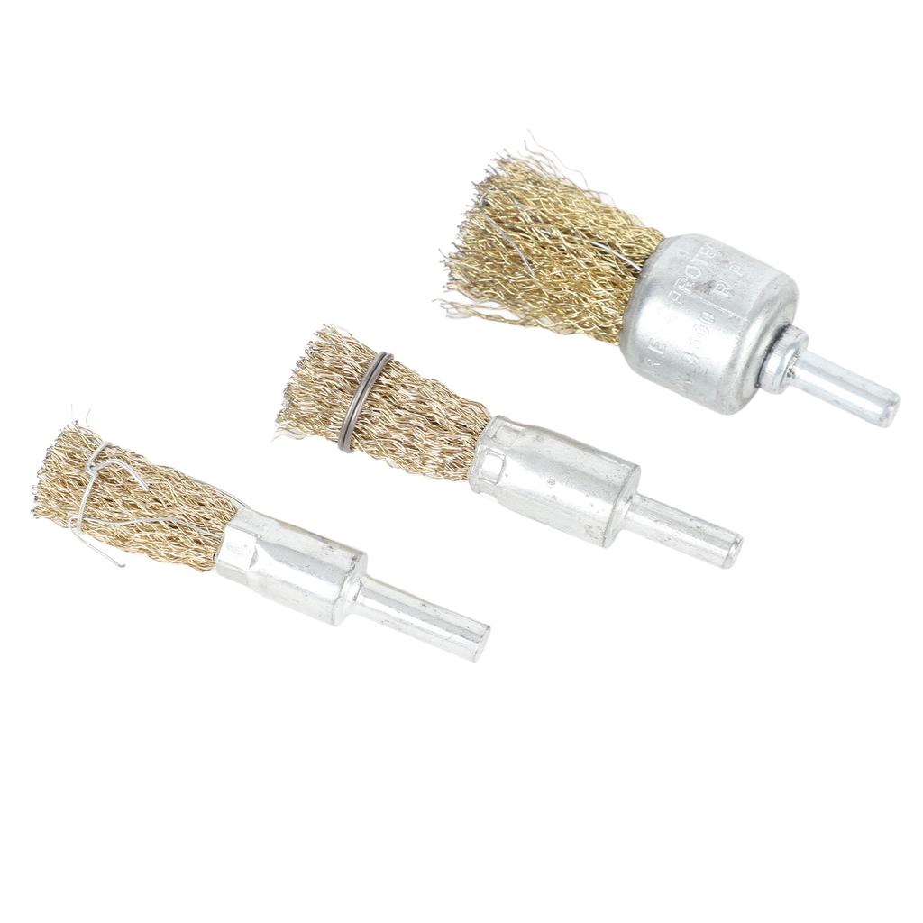3PCS Wire Brush Wheel Drill Brush Set Coarse Crimped Wire Wheel for Drill Attachment