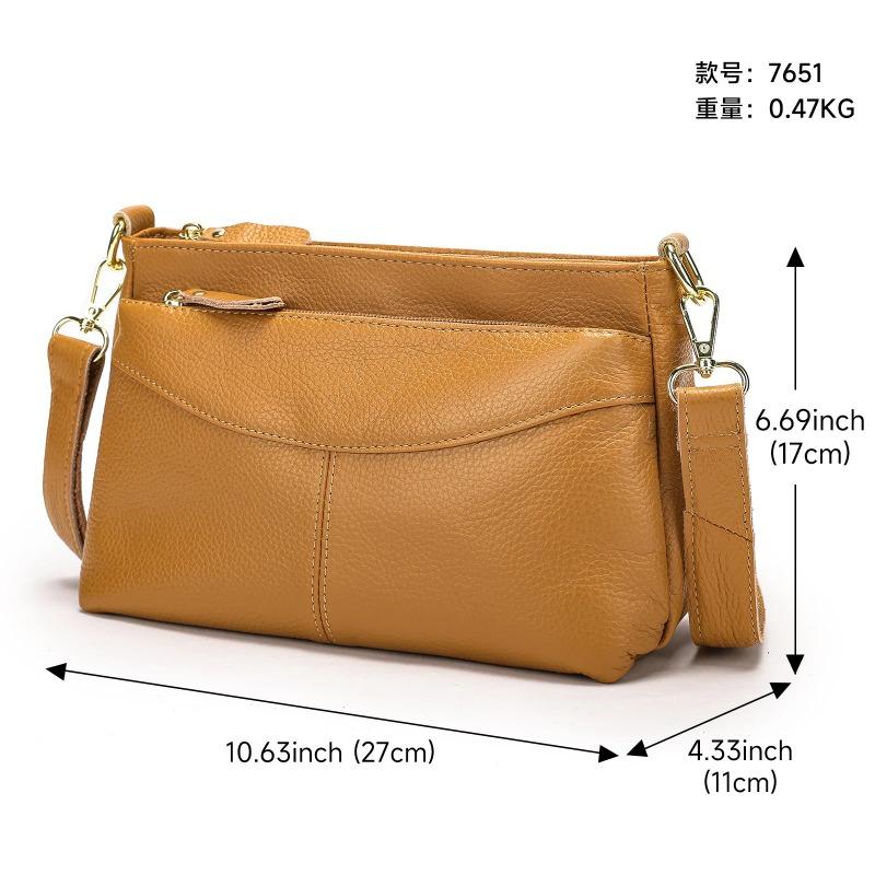 Sac à bandoulière en cuir de vachette pleine fleur pour femme - Sacoche bandoulière pratique pour le quotidien et Grand sac fourre-tout