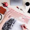Merdia Mechanical Gaming Full 104 US USB Wired Keyboard with LED Backlight Switches White and Keyboard, Keyboard, Layout, (Blue - Pink)