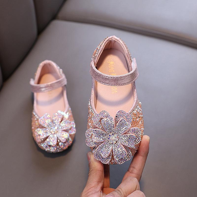 Spring-autumn new style ladylike baby girl girls' princess rhinestone flat shoes, leather shoes, dance performance shoes