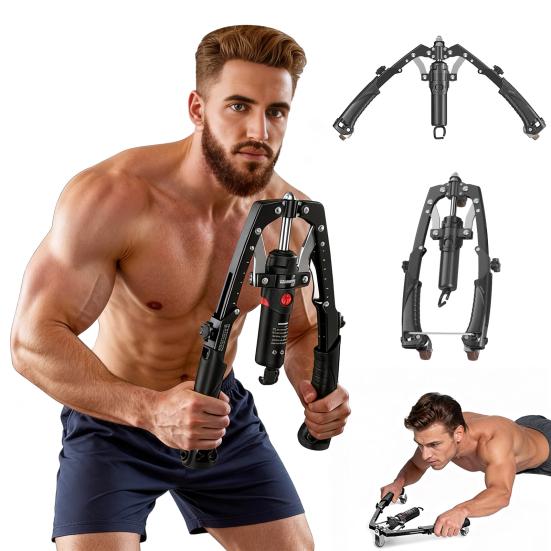 Twister Armtrainer Verstellbar 22-440lbs Hydraulische Kraft Heim Brustexpander Schultermuskeltraining Fitnessgerät für Oberkörperkraft