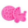 3 Stück, Schokoladenform für Babysachen, 3D-Silikonform, süße Süßigkeitenform in Form eines Kinderwagens, Fondantform, für DIY-Kuchendekorationswerkzeug, Backwerkzeuge