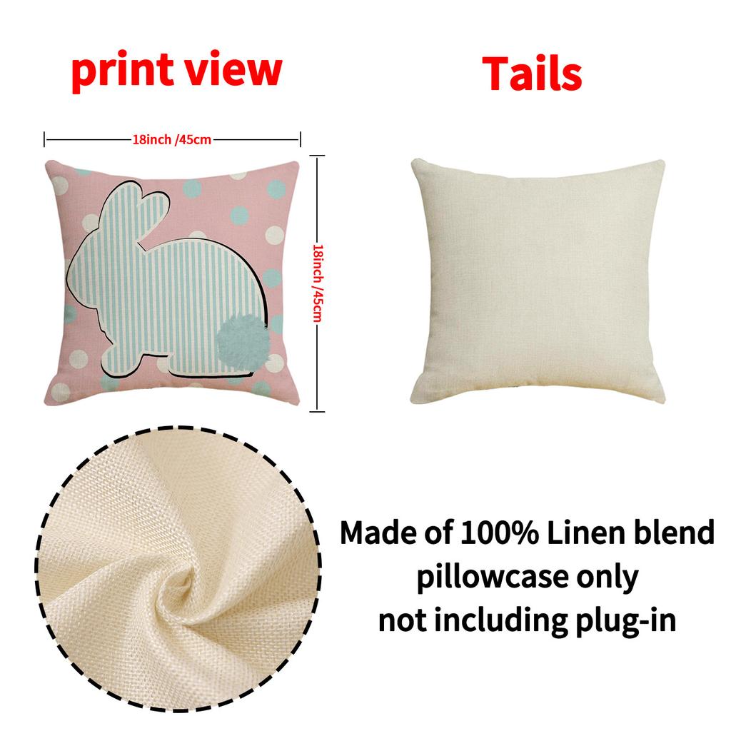 Ostern Kissenbezug Leinen Druck Hase Bunte Ei Serie Innen Sofa Dekoration Kissen Kissen