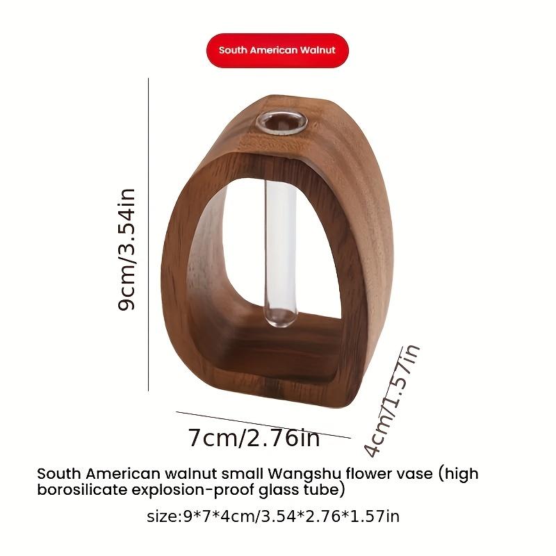 

Minimalist Walnut & Glass Vase | Modern Desk Decor | Unique Home Accent & Gift Idea коричневый