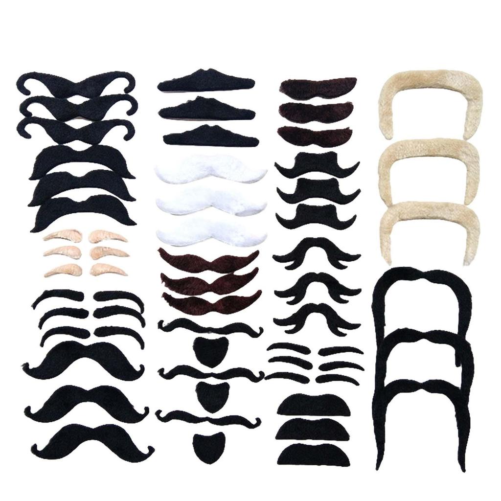 Halloween 16 Styles Fake Moustache Artificial Beards Novelty Sturdy Lifelike Costume